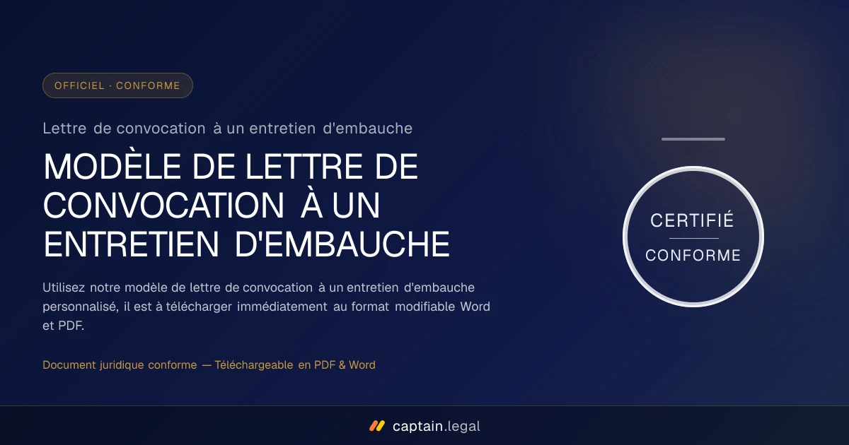 Lettre de convocation à un entretien d'embauche