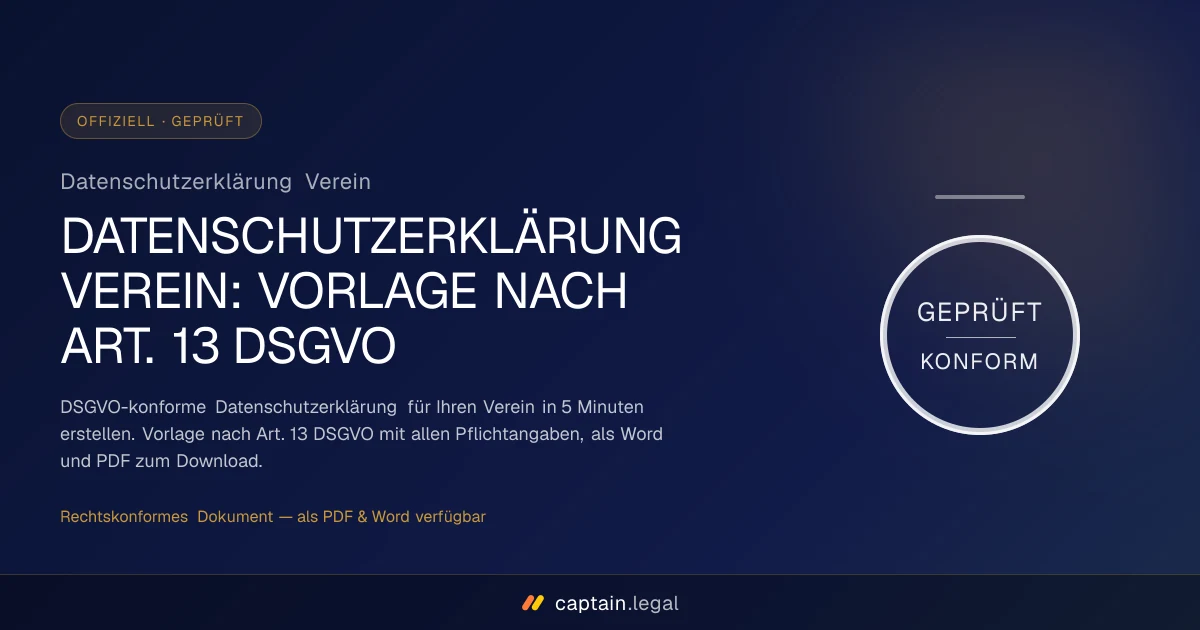 Datenschutzerklärung Verein