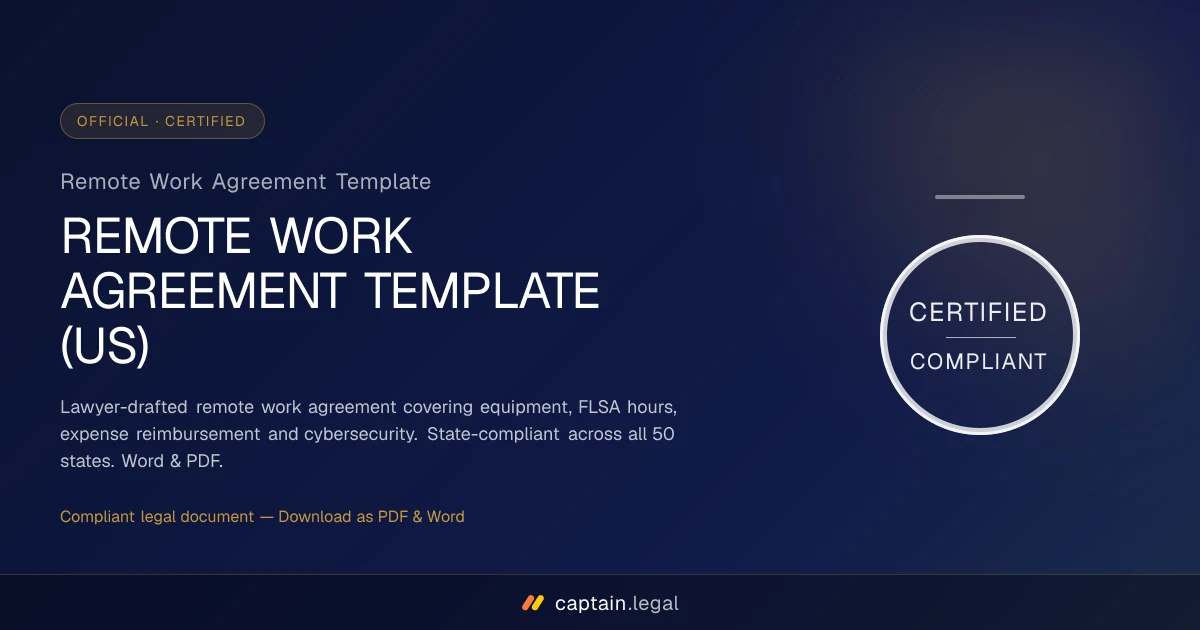Remote Work Agreement Template