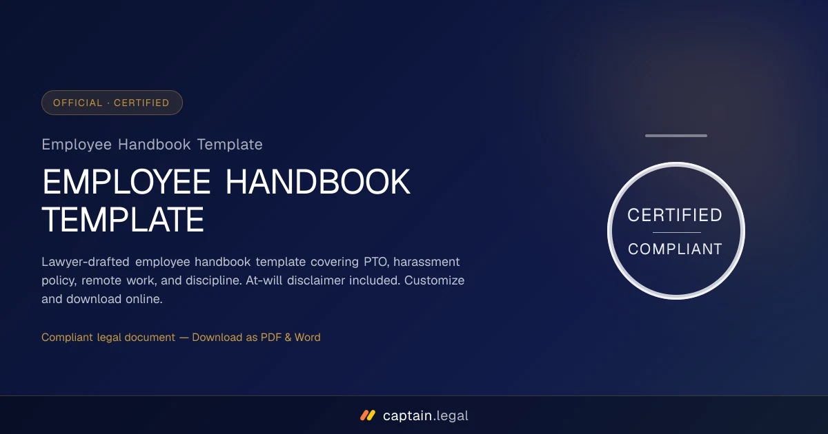 Employee Handbook Template