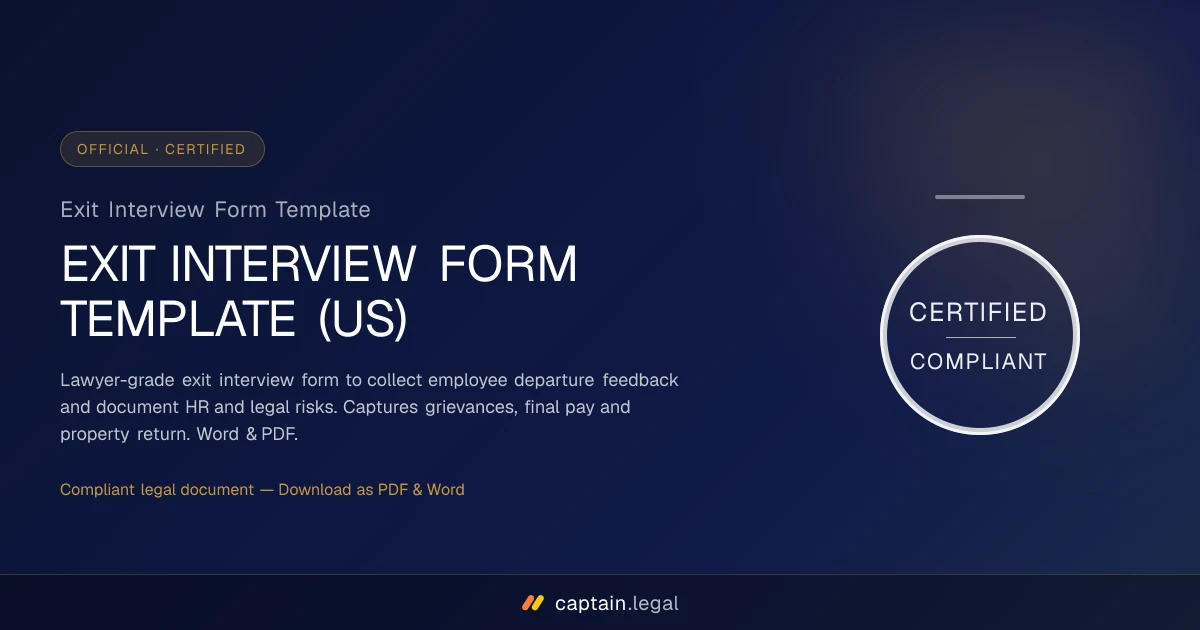 Exit Interview Form Template