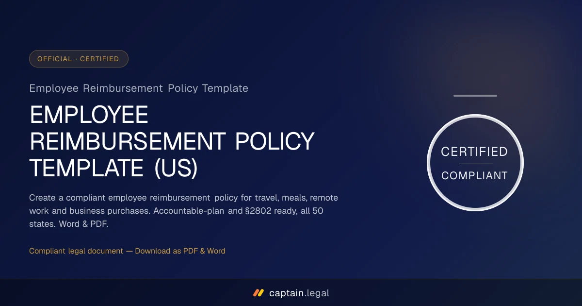 Employee Reimbursement Policy Template