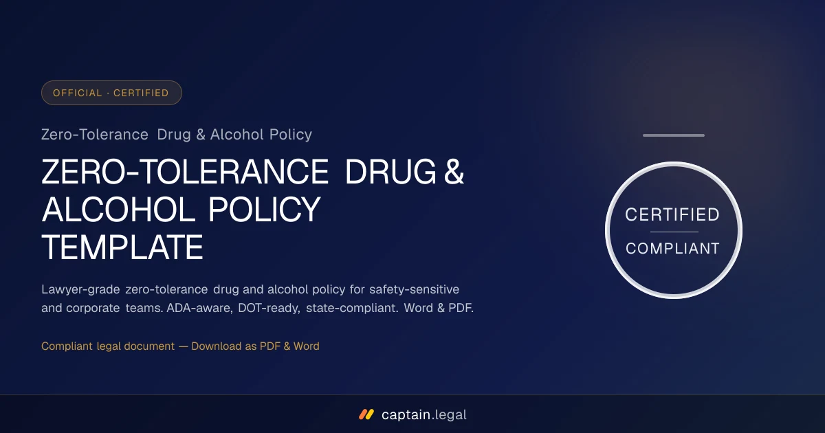 Zero-Tolerance Drug & Alcohol Policy