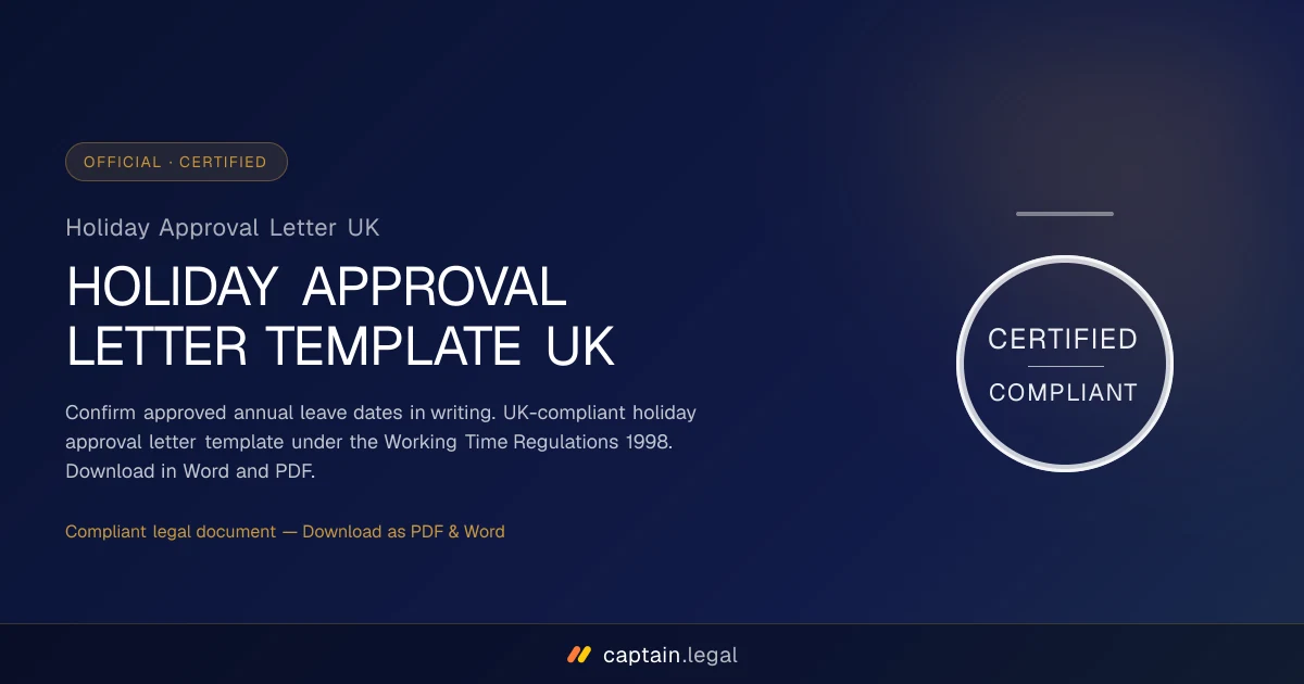 Holiday Approval Letter UK