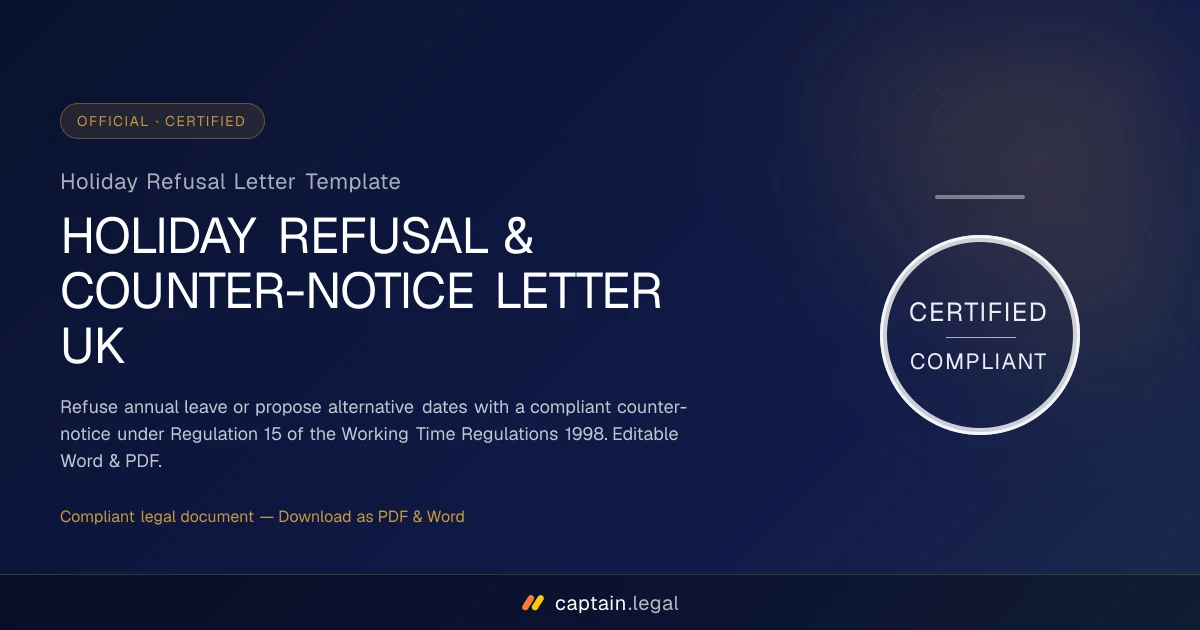 Holiday Refusal Letter Template