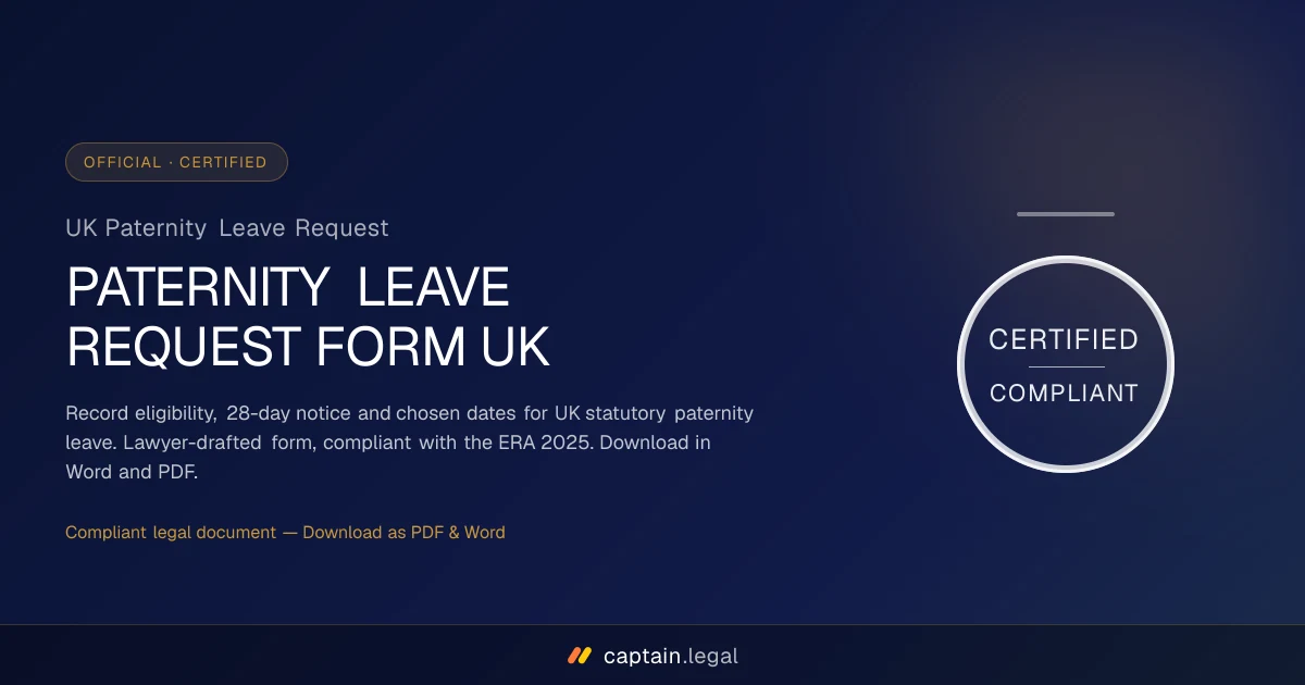 UK Paternity Leave Request