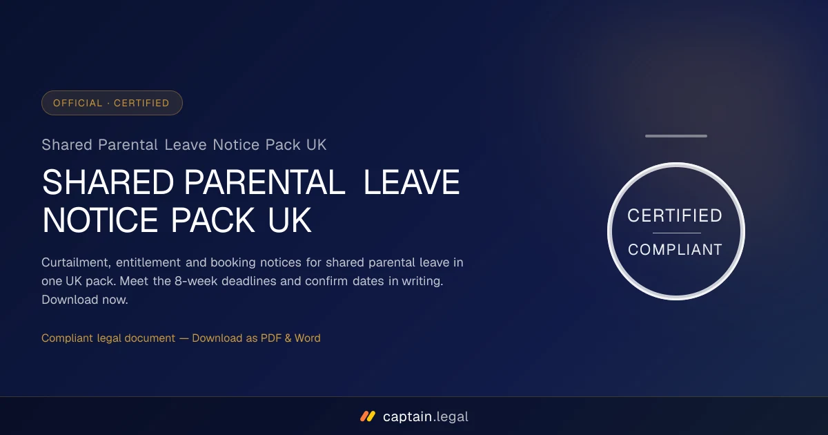 Shared Parental Leave Notice Pack UK