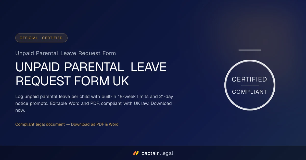 Unpaid Parental Leave Request Form