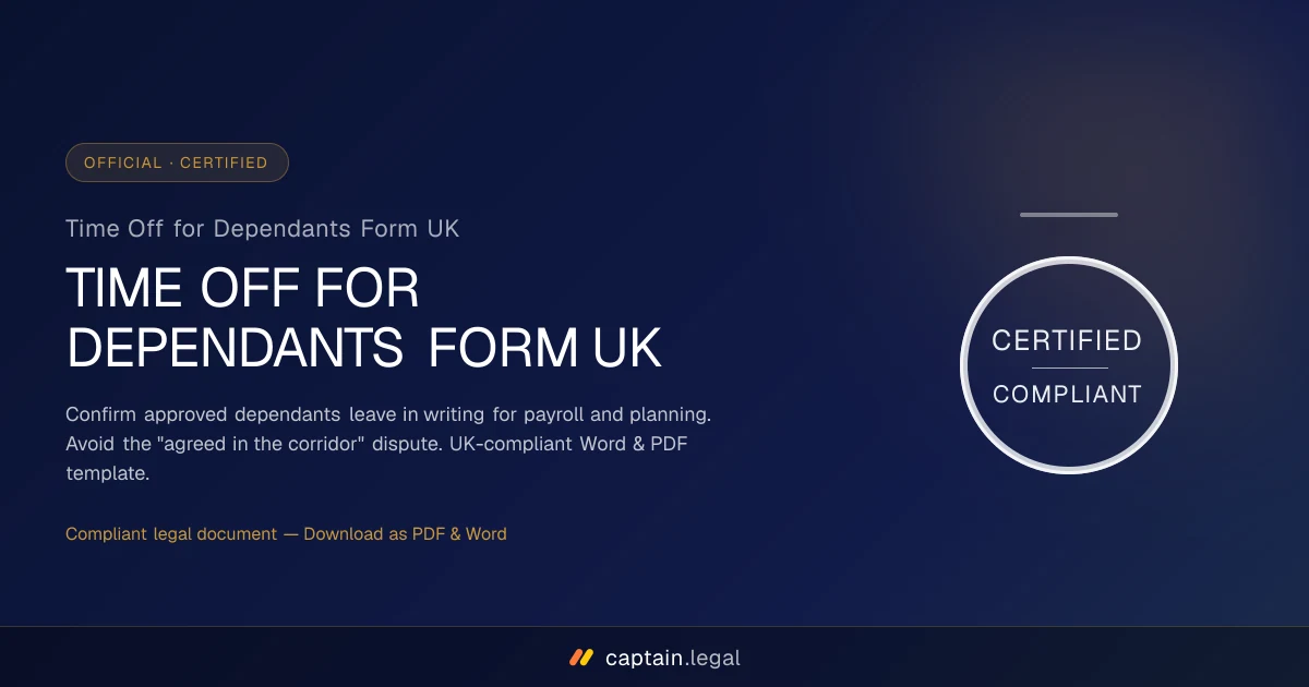 Time Off for Dependants Form UK