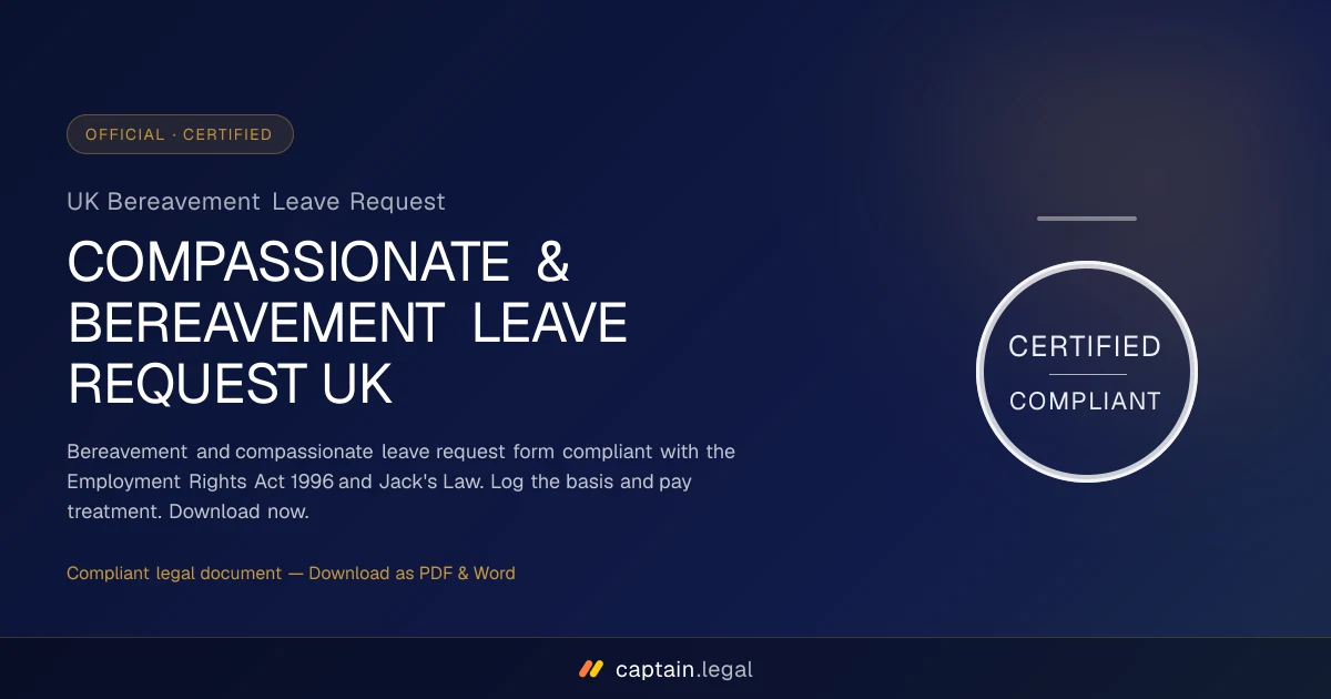 UK Bereavement Leave Request