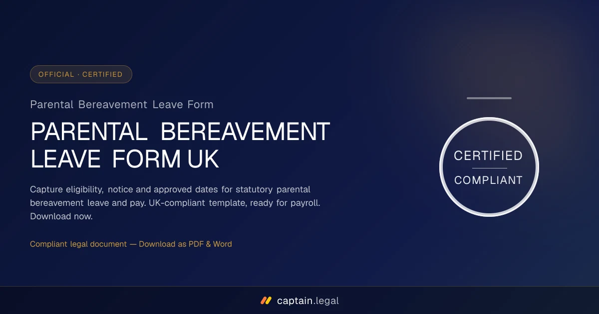 Parental Bereavement Leave Form