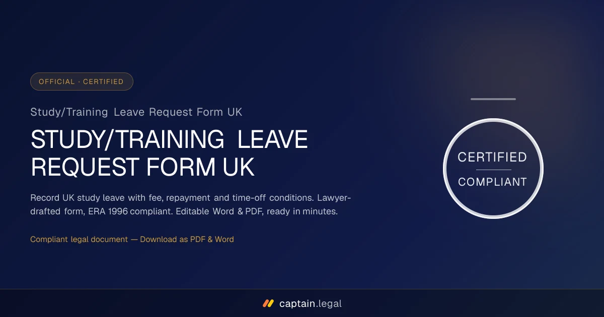 Study/Training Leave Request Form UK
