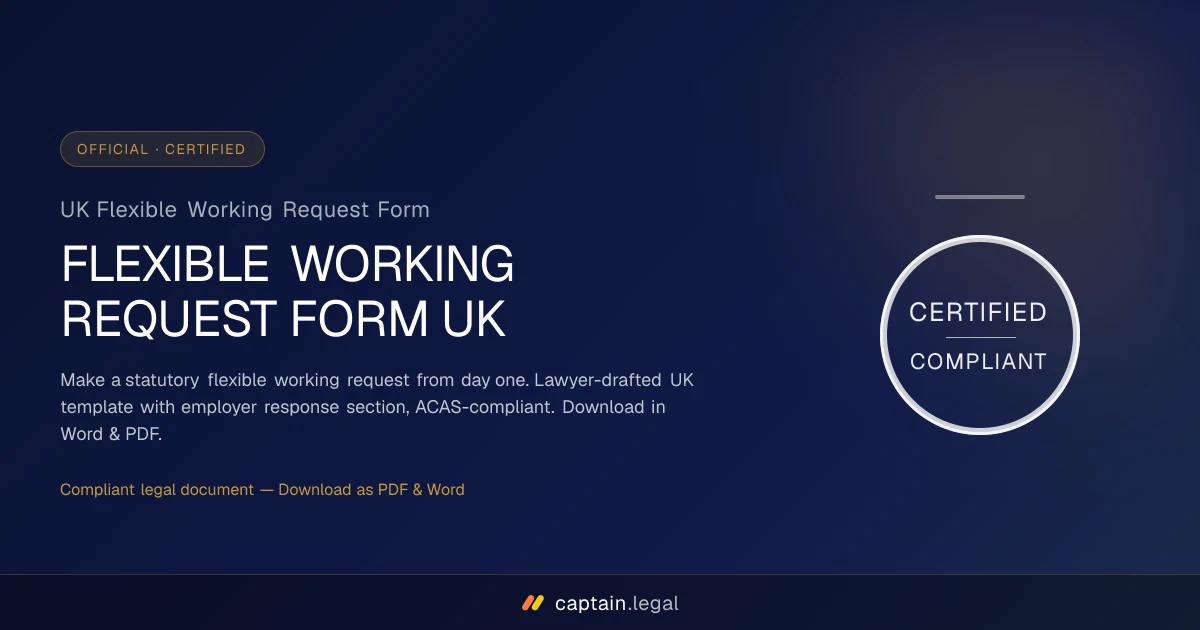 UK Flexible Working Request Form