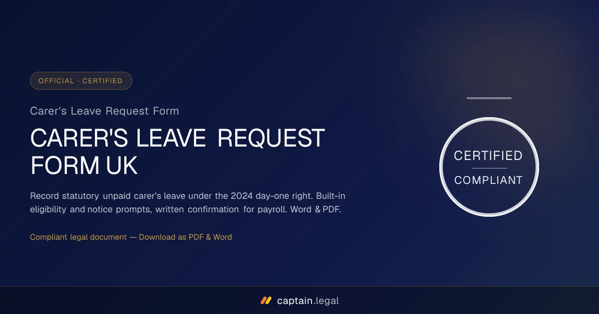 Carer's Leave Request Form