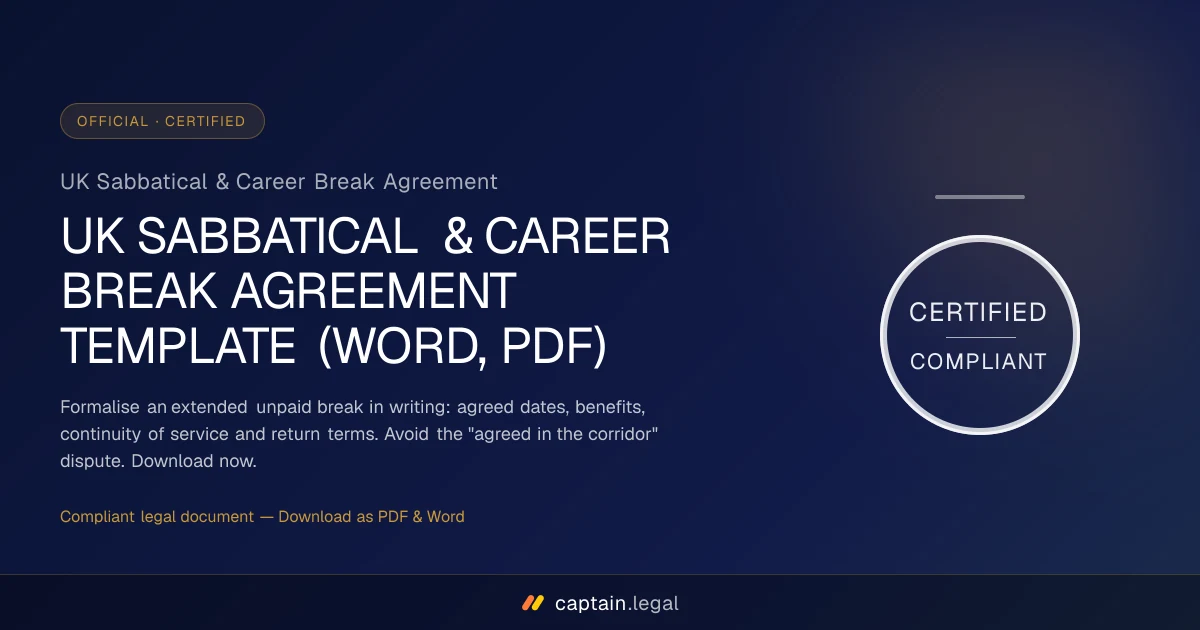 UK Sabbatical & Career Break Agreement