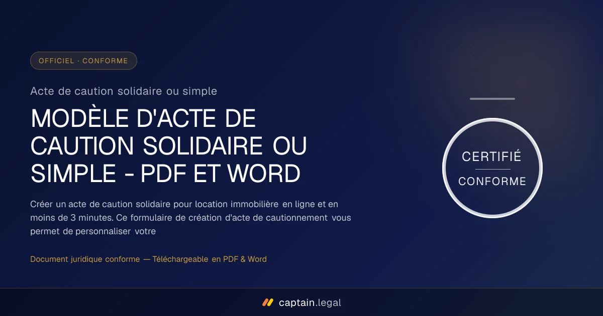 Acte de caution solidaire ou simple