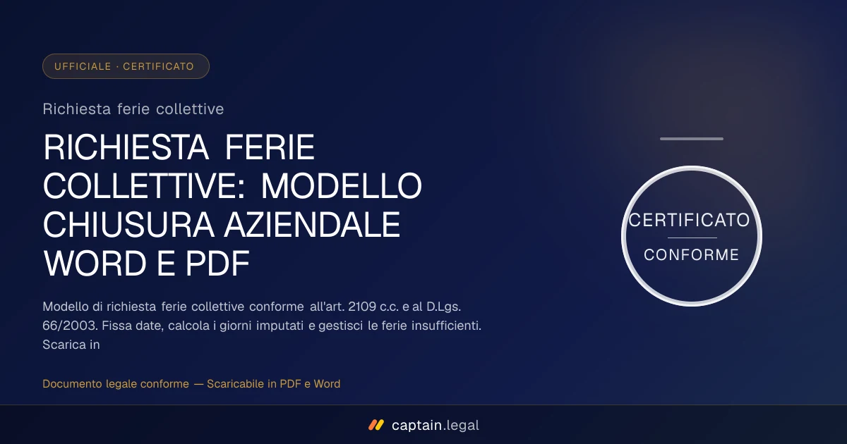 Richiesta ferie collettive