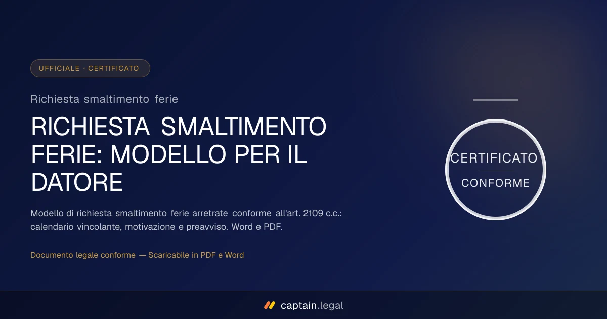 Richiesta smaltimento ferie