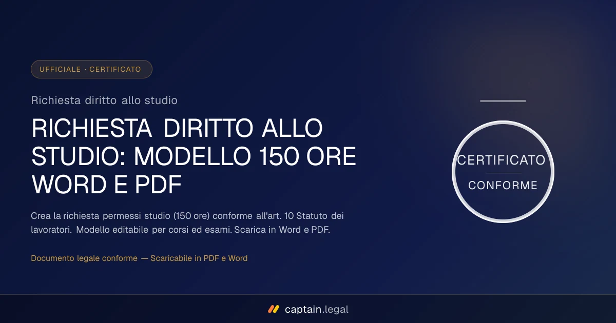 Richiesta diritto allo studio
