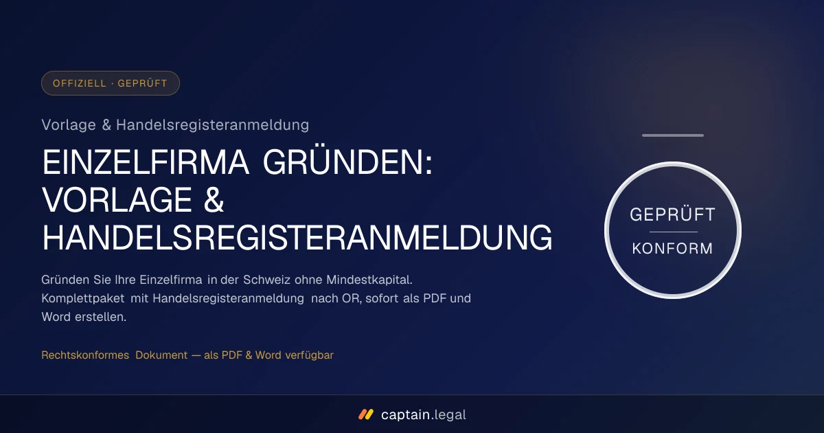 Vorlage & Handelsregisteranmeldung
