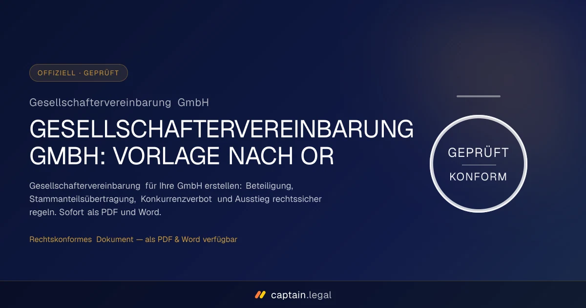 Gesellschaftervereinbarung GmbH