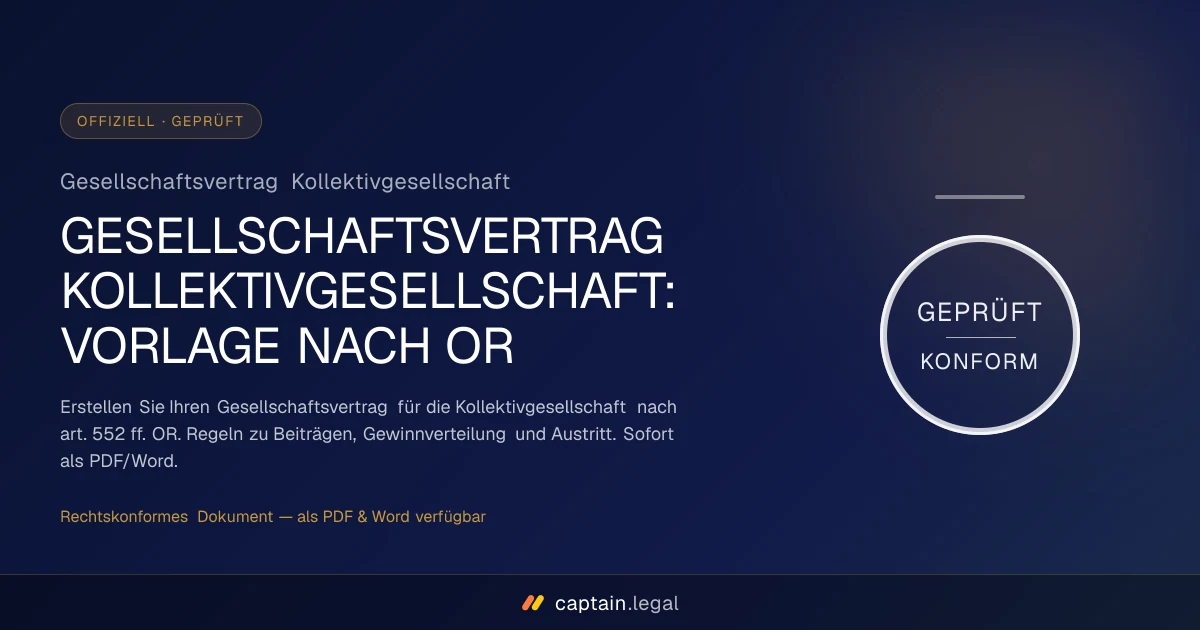Gesellschaftsvertrag Kollektivgesellschaft
