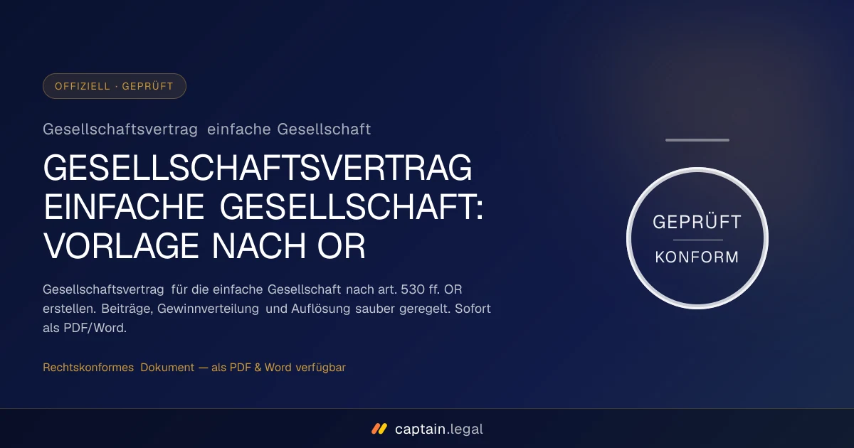 Gesellschaftsvertrag einfache Gesellschaft