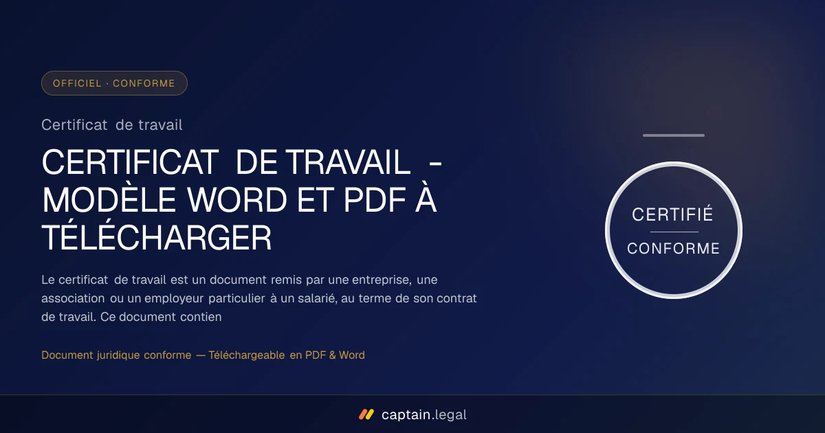 Certificat de travail
