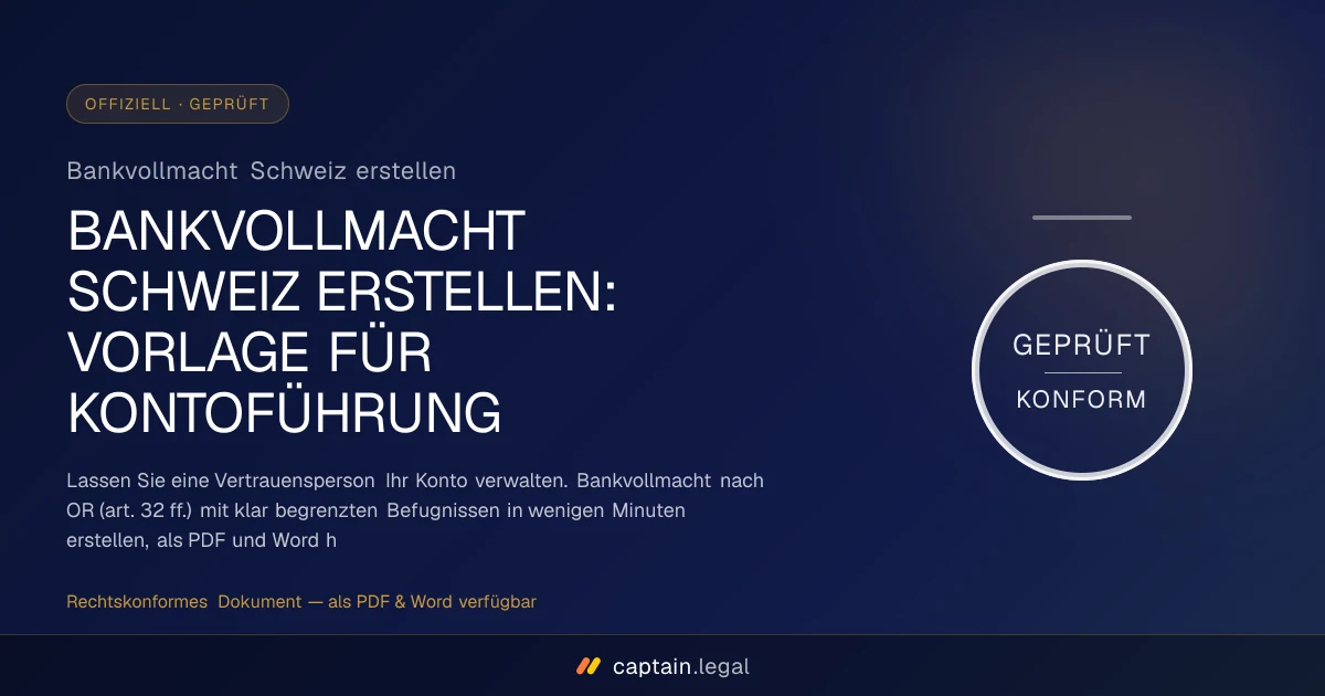 Bankvollmacht Schweiz erstellen