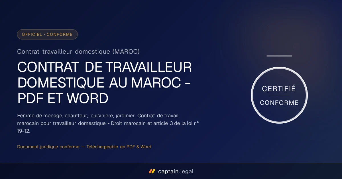 Contrat travailleur domestique (MAROC)