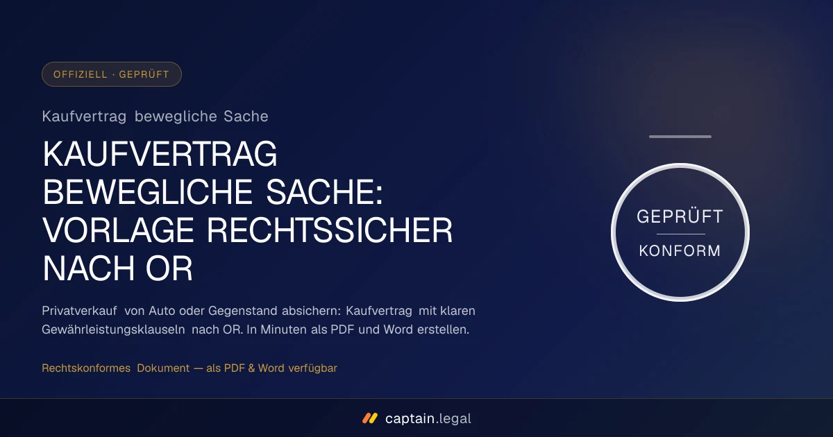 Kaufvertrag bewegliche Sache