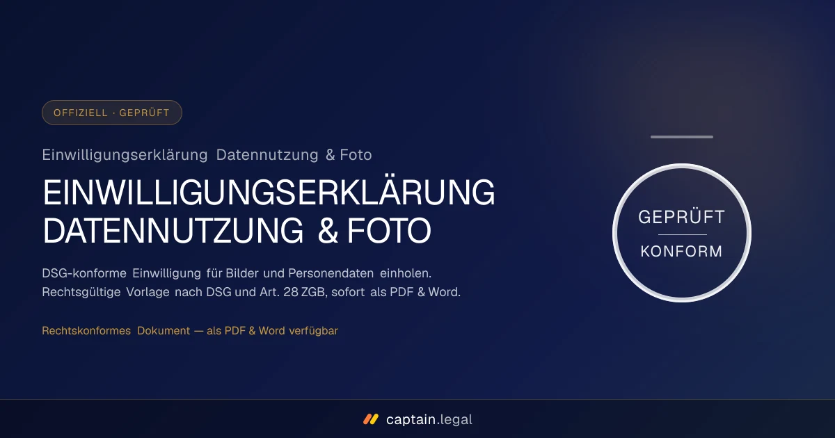 Einwilligungserklärung Datennutzung & Foto