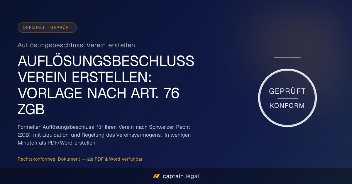 Auflösungsbeschluss Verein erstellen