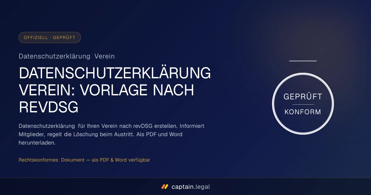 Datenschutzerklärung Verein