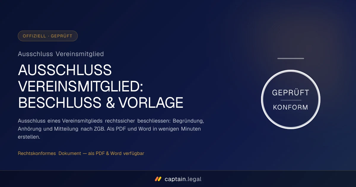 Ausschluss Vereinsmitglied