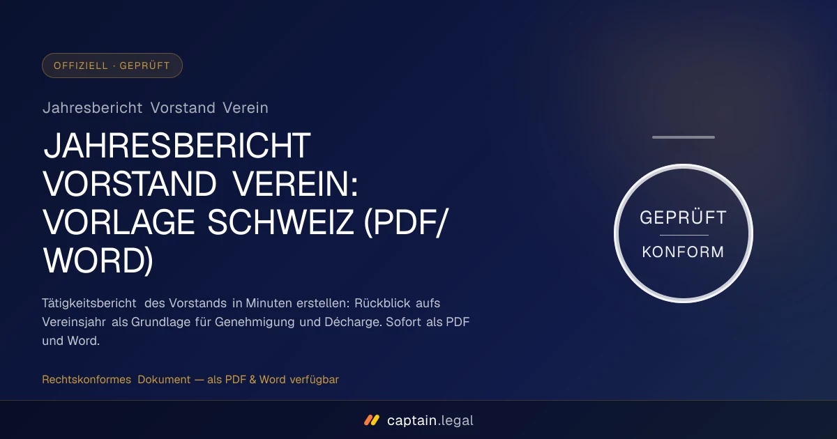 Jahresbericht Vorstand Verein