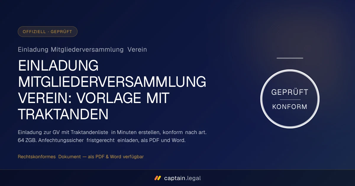 Einladung Mitgliederversammlung Verein