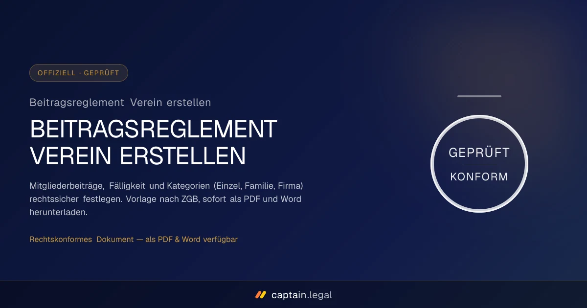 Beitragsreglement Verein erstellen
