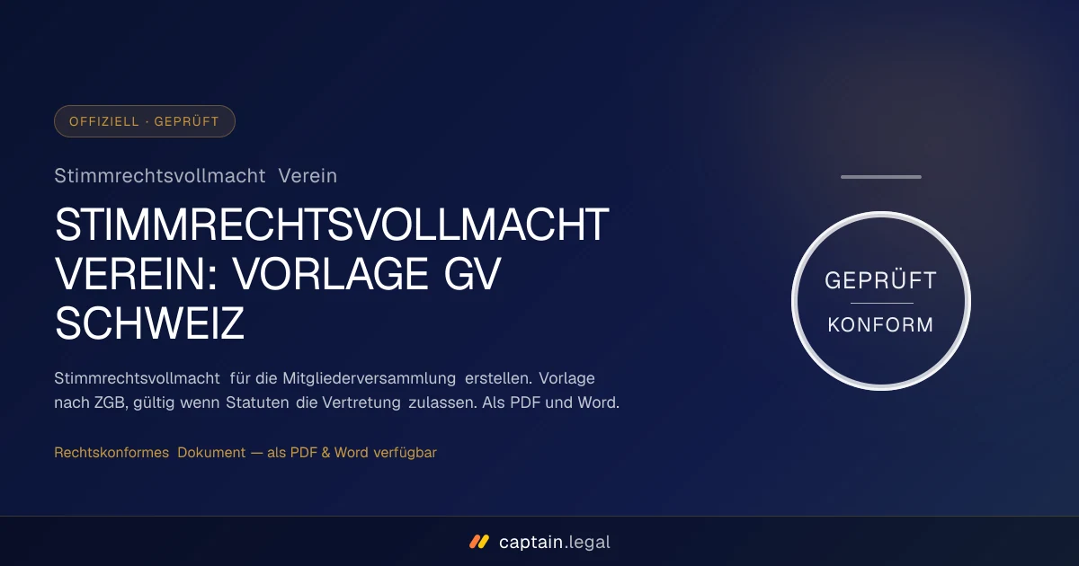 Stimmrechtsvollmacht Verein
