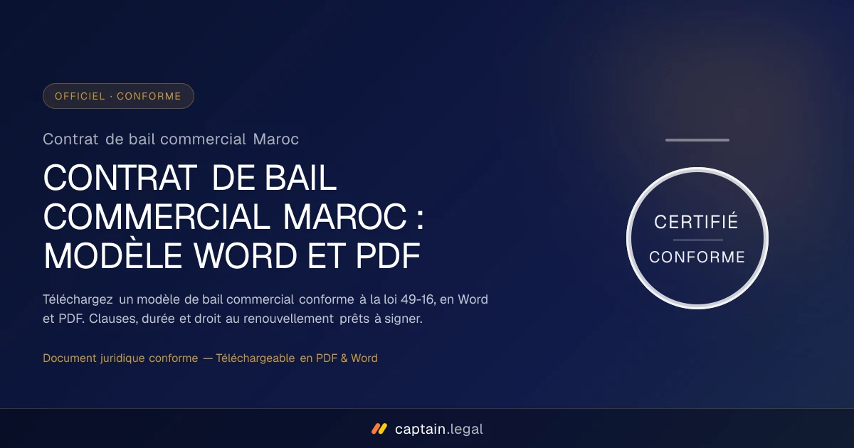Contrat de bail commercial Maroc
