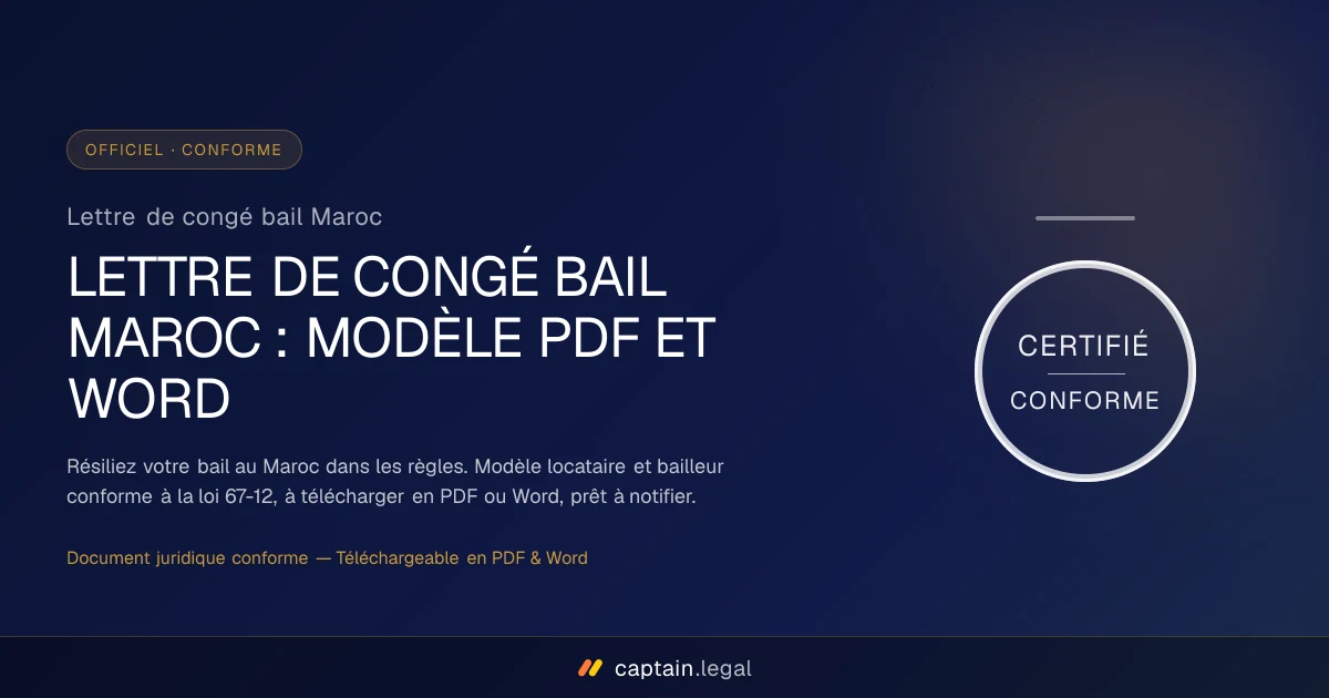 Lettre de congé bail Maroc