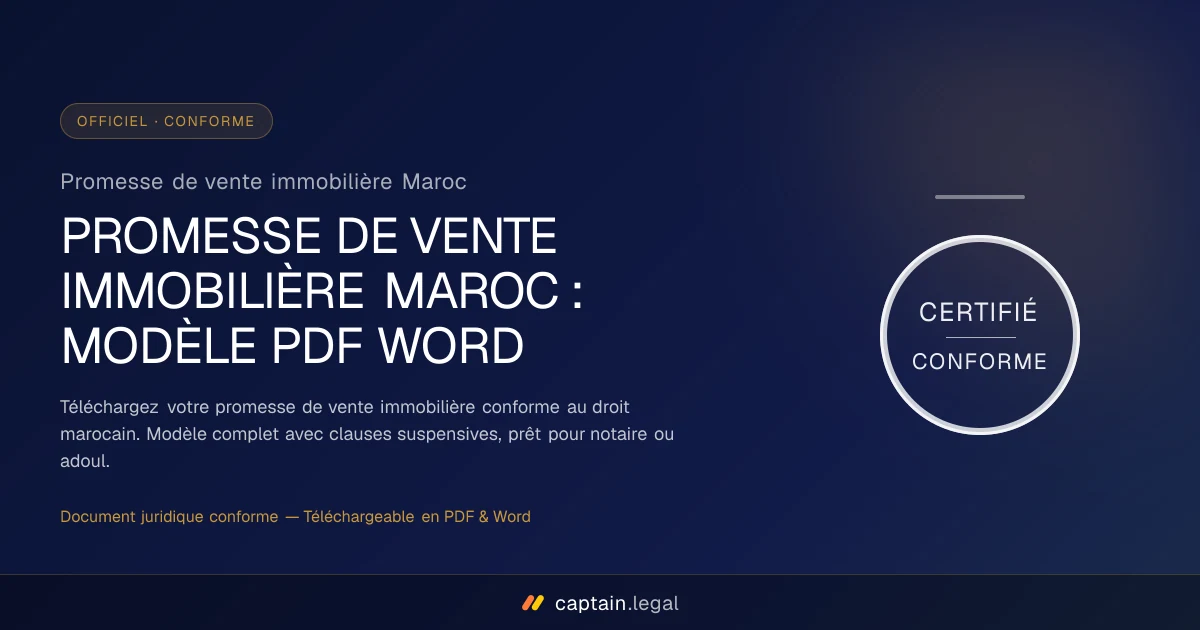 Promesse de vente immobilière Maroc