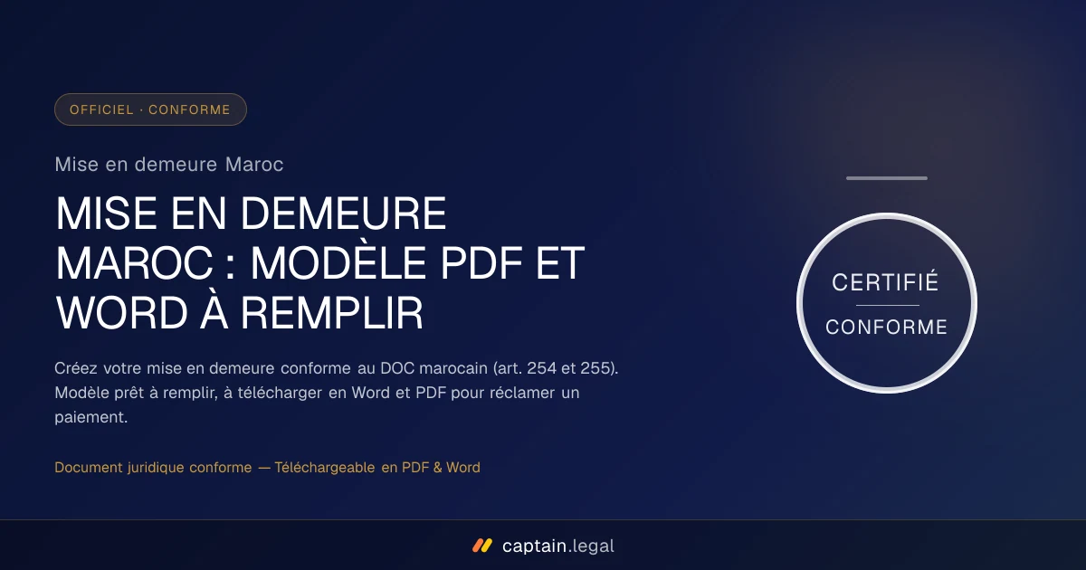 Mise en demeure Maroc