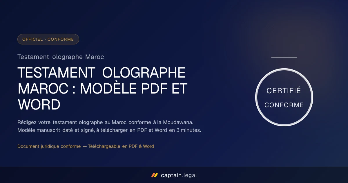 Testament olographe Maroc