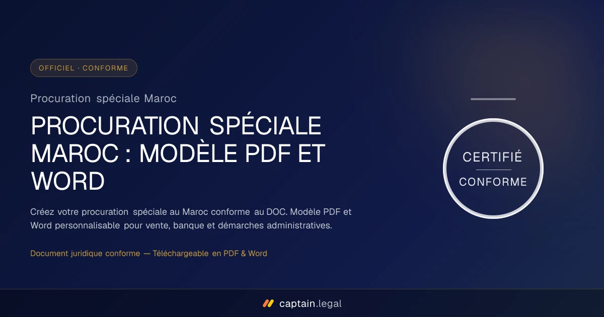 Procuration spéciale Maroc
