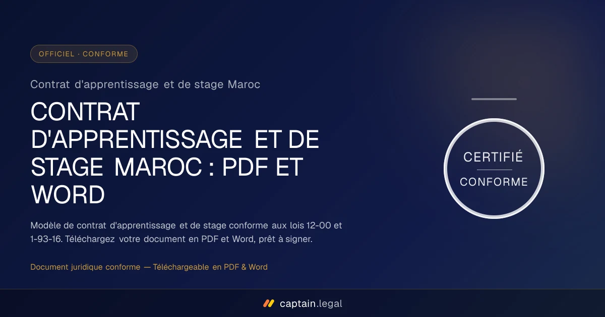 Contrat d'apprentissage et de stage Maroc