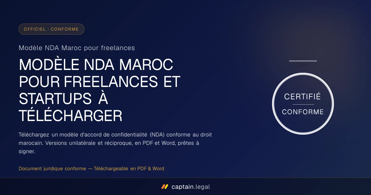 Modèle NDA Maroc pour freelances