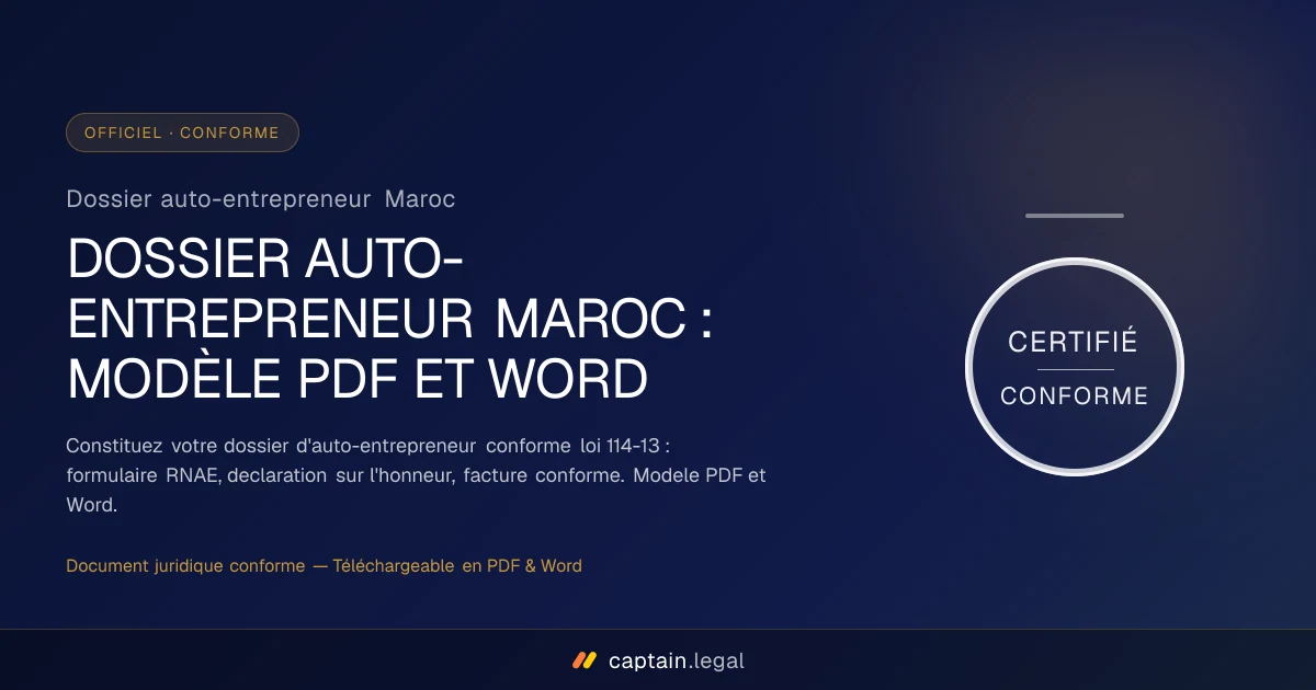 Dossier auto-entrepreneur Maroc