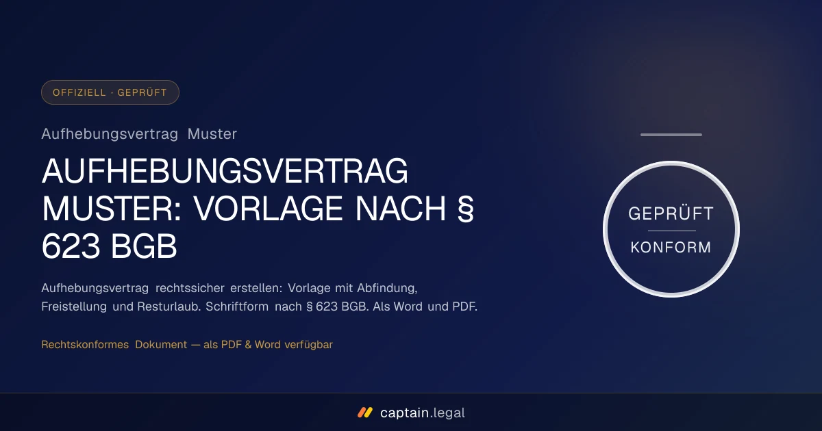 Aufhebungsvertrag Muster
