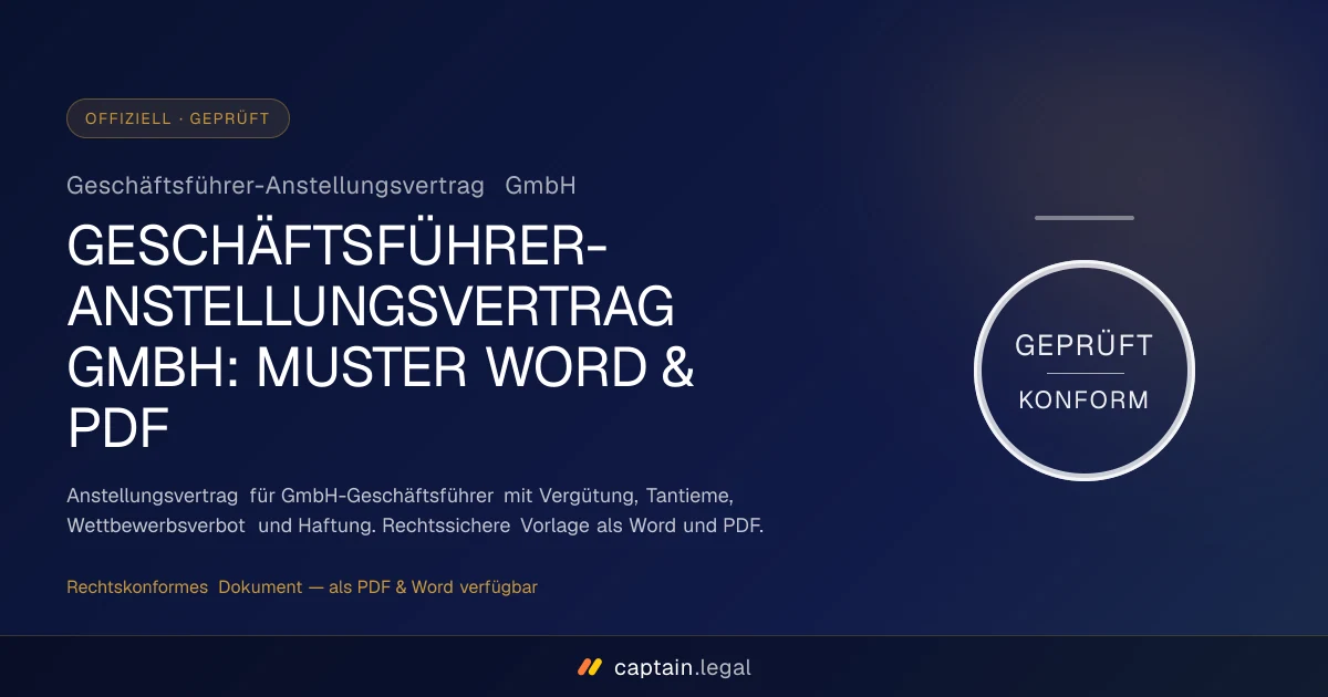 Geschäftsführer-Anstellungsvertrag GmbH